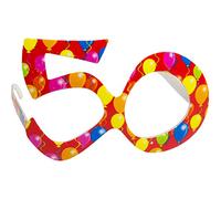 Folat 24836 Lunettes ballons pour 50e anniversaire Rouge