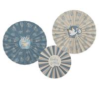 Folat 24986 Shower Garcon-Lot de Roues Déco-Blooming Baby Boy-3 pièces-pour Révélation de Genre Decoration, Bleu