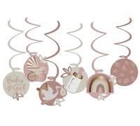Folat 25001 Shower Fille Suspendre-Blooming Baby Girl-6 pièces-pour Révélation de Genre Decoration, Multicolour
