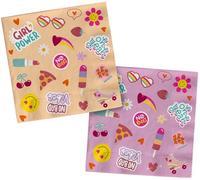 Folat 25032 Groovy Hippie Party-Serviettes-Boho Girlz-33 x 33 cm-20 pièces-Rétro Rainbow Peace pour Décorations, Rose