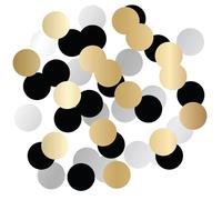 Folat 25051 Decoration Party Anniversaire Noir Or Argent Confettis - Forme de la fleur - Shining Glam - 100 pièces