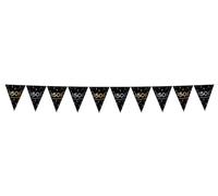 Folat 25068 Decoration Party Anniversaire Noir Or Argent Bannière de Drapeaux - 18 - Shining Glam - 4 mètre