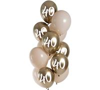 Folat 25140 Ballons en Latex Premium Ensemble - Golden Latte 40 Ans 33cm - 12 pièces - Pour Anniversaire, Mariage, Diplôme, Cérémonie, Décorations de Fête