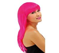 Folat 26701 - Perruque Cheveux Long avec Frange - Taille Unique - Rose
