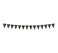 Folat 26838 Decoration Party Noir Or ArgentDrapeau-Shining Glam-4 mètres-Pour les anniversaires, y compris les autocollants numérotés de 0 à 10
