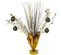 Folat 26857 Decoration Party Anniversaire Noir Or ArgentFontaine de décoration - Shining Glam - Pour les anniversaires, y compris les autocollants numérotés de 0 à 15