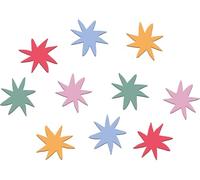 Folat 26867 Décoration Anniversaire blanche avec étoiles colorées - XL Confetti - Starburst - 45 pièces - Accessoires Fête d'anniversaire pour enfants et adultes