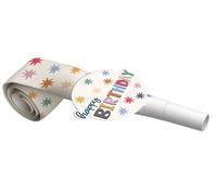 Folat 26874 Décoration Anniversaire blanche avec étoiles colorées - Sifflets de Fête - Starburst - 6 pièces - Accessoires Fête d'anniversaire pour enfants et adultes