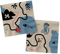 Folat 27469 Décoration anniversaire enfant-Serviettes Party-33 x 33 cm-20 pièces-Vaisselle fille et garçon de fête pirate, Multicolore