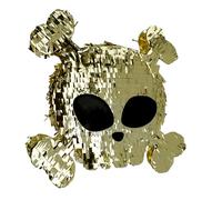 Folat 27476 Décoration anniversaire enfant-Piñata Tête de Mort et os Croisés Skull & Bones 50 x 50 cm-fille garçon pirate Party, Doré