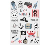 Folat 27481 Décoration pirate anniversaire enfant - Tatouages - Pirate Party - 25 pièces - Tatouages Crâne Chapeau de Pirate Accessoires Fête Pirate Fille Garçon