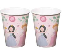 Folat 27485 Décoration d'anniversaire Princesse Rose - Tasses - Pretty Princess - 250 ml - 8 pièces - Vaisselle de fête de princesse pour fêtes de princesse (Lot de 2)