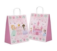 Folat 27491 Décoration d'anniversaire Princesse Rose - Sacs cadeaux - Pretty Princess - 20 x 27 cm - 6 pièces - fête de princesse