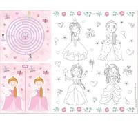 Folat- Spiele Platzdeckchen-Pretty Princess-6 Stück, 27495, Rose
