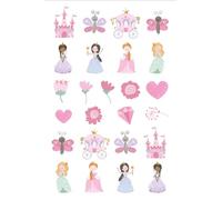 Folat- Tätowierungen-Pretty Princess-25 Stück, 27499, Multicolore