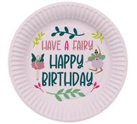 Folat 27602 Assiette jetable anniversaire papier Assiettes - Fabulous Fairy - 23 cm - 8 pièces Motif fée Décorations