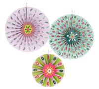 Folat 27605 Ensemble De Décoration D'Éventail En Papie Ensemble d'Éventails Déco - Fabulous Fairy - 3 Pièces Princesse Décoration pour fête Anniversaire