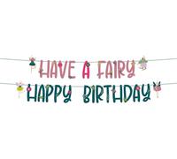 Folat 27607 Décoration d'anniversaire Princesse Fée Ensemble guirlande de lettres - Fabulous Fairy - 2 mètres Motif Fabuleuse fée