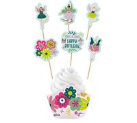 Folat 27615 Décoration pour muffiens et gâteaux Set Déco Cupcakes - Fabulous Fairy - 6 sets Motif fée pour anniversaire d'enfant
