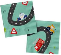 Folat 27669 Transport theme serviettes d'anniversaire Serviettes - Wacky Wheels - 33 x 33 cm - 20 pièces Décoration d'anniversaire