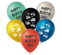 Folat 27672 Auto fête anniversaire ballons Ballons en latex - Wacky Wheels - 33 cm - 6 pièces Cérémonie, Décorations de Fête