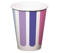 Folat Décoration d'anniversaire colorée-Gobelets-Stripetastic-250 ml-8 pièces-Articles de fête pour enfants et adultes, 27767, Multicolore