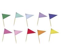 Folat 27771 Décoration d'anniversaire et de fête colorée - Piques drapeau - Stripetastic - 10 pièces - Articles de fête pour enfants et adultes
