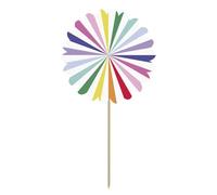 Folat 27772 Décoration d'anniversaire et de fête colorée - Piques éventail - Stripetastic - 10 pièces - Articles de fête pour enfants et adultes