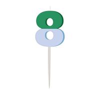 Folat 27797 Décoration d'anniversaire colorée-Bougie-Stripetastic-Numéro 8-Articles de fête pour enfants et adultes, Multicolore