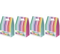 Folat 27799 Décoration d'anniversaire et de fête colorée - Sacs cadeaux - Stripetastic - 6 pièces - Articles de fête pour enfants et adultes (Lot de 2)