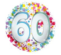 Folat 27960 Ballon Anniversaire 60 Ans Ballon en Aluminium - 60 - Rainbow - 45 cm Décoratifs de Fête Arc-en-Ciel