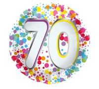 Folat 27970 Ballon Anniversaire 70 Ans Ballon en Aluminium - 70 - Rainbow - 45 cm Décoratifs de Fête Arc-en-Ciel