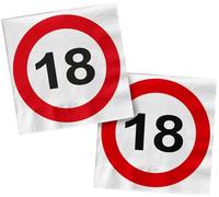 Folat 28372 Serviettes ans Signalisation 18-33 x 33 cm-20 piècessignal, panneaux d'interdiction, red white