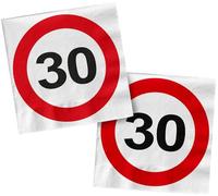 Folat 28373 Serviettes ans signalisation 30-33 x 33 cm-20 piècessignal, panneaux d'interdiction, red white