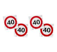 Folat 28374 Serviettes 40 ans - Panneau de signalisation 40-33 x 33 cm - 20 piècessignal d'interdiction, panneaux d'interdiction (Lot de 2)