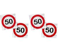 Folat 28375 Serviettes 50 ans - Panneau de signalisation 50-33 x 33 cm - 20 piècessignal d'interdiction, panneaux d'interdiction, Red White (Lot de 2)