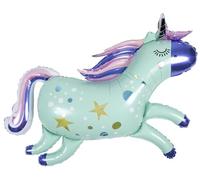 Folat forme-Licorne-103 x 71 cm-Décoration de fête pour anniversaire d'enfant, thème Licorne-Ballon aluminium à remplir d'hélium, 28590, Mehrfarbig