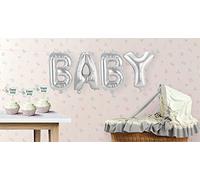 Folat 29281 Ensemble de ballons en aluminium pour bébé Argenté