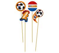 Folat 31088 Prikkers Holland 10cm-8 stuks WK EK voetbal Oranje Nederlands elftal, Multicolore