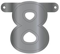 Folat 50344 Bannière Lettre 8 : Argent métallisé