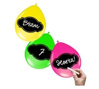 Folat 6 beschriftbare Ballons - Neonfarben