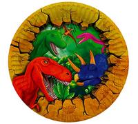 Folat 61932 Vaisselle Assiette Papier Ø 23cm 8 pièces Dinosaure-Anniversaire Dîner, Enfants Party, Fête, Mariages, Baby Shower, Multicolore, 23 centimeters