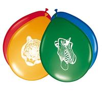 Folat 62005 Safari-Party Ballons - 8 Stück, Multi-Colored, Costumes