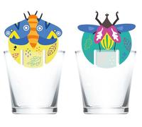 Folat 62807 Party Décoration Insecte Fête et Anniversaire des Enfant Décors de verre - Buzzing Bugs - 6 piècespour Parties à thème Insecte en Papier