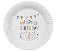 Folat 62840 Assiettes Eco Party 23 cm-8 pièces, Multicolore