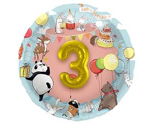 Folat 62844 Ballon aluminium 3D Animaux Numéros 1-5 - 56 cm