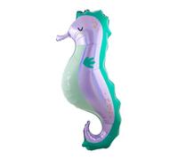 Folat 62930 Ballon de Gonflable Hippocampe Ballon Aluminium - Forme - Hippocampe - 38 x 100 cm Animal motif, les anniversaires d'enfants, Bleu