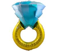 Folat 62935 Ballon A Bague en Diamant Ballon Aluminium - Forme - Bague EVJF - 54 x 83 cm Pour décoration de mariage