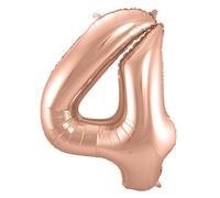 Folat 63134 Ballon Aluminium Numéro Chiffre 4 Rose Doré 86 cm - héliumballon pour Date d'anniversaire, Anniversaire, Décoration