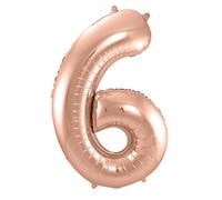 Folat 63136 Ballon Aluminium Numéro Chiffre 6 Rose Doré 86 cm - héliumballon pour Date d'anniversaire, Anniversaire, Décoration